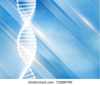 Science background with DNA strand technology background. Vector EPS10.