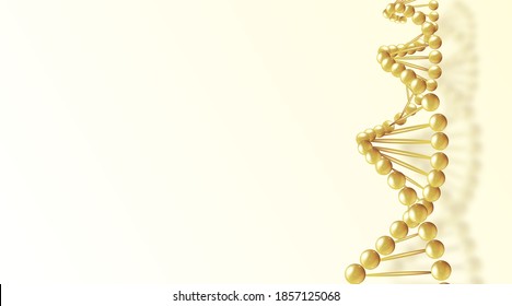 Science background with gold DNA helix. Science Concept for cosmetic or healthcare, medical, biotechnology or chemistry. 