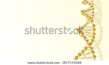 Science background with gold DNA helix. Science Concept for cosmetic or healthcare, medical, biotechnology or chemistry. 