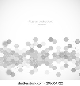 Science background with hexagons