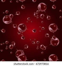 Science background with molecules and atoms. Molecular structure, abstract seamless pattern. Business teamwork concept