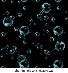 Science background with molecules and atoms. Molecular structure, seamless pattern. Business teamwork concept