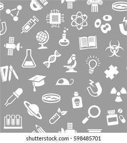 Science Gray Background Contour Icons Monochrome: vector de stock ...