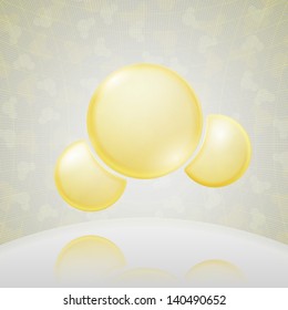 Science Background. Yellow Molecule. Vector Illustration
