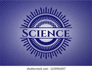 Science badge with denim background