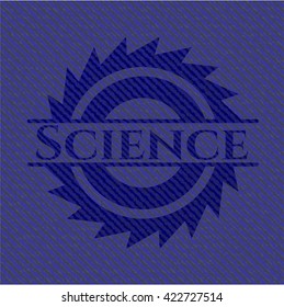 Science badge with jean texture