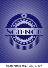 Science badge with jean texture