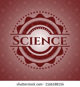 Science badge with red background