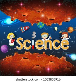 Science Banner on Planet Template illustration