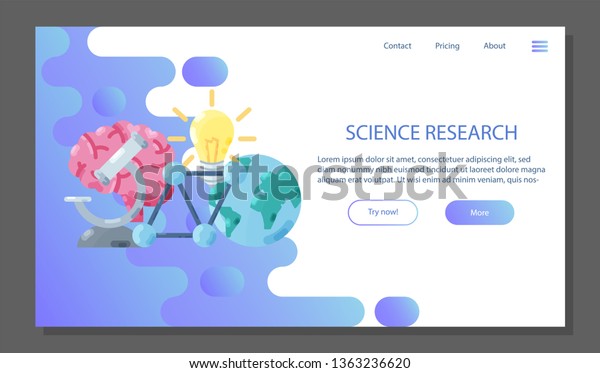 Science Banner Template Technology Concept Landing Science