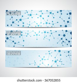 Science banner vector for your design. DNA molecule structure.