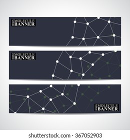 Science banner vector for your design. DNA molecule structure.