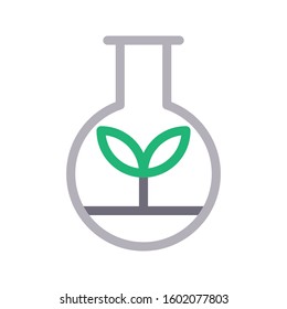 science beaker vector color line icon 