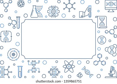 Science and Biological Engineering vector linear concept creative frame or illustration