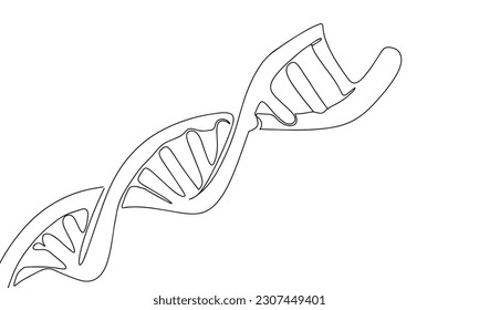 ADN de la biotecnología científica. Dibujo de línea uno continuo. Ilustración vectorial. Ilustración de línea simple.