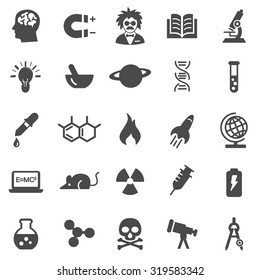 Science black icons set.Vector