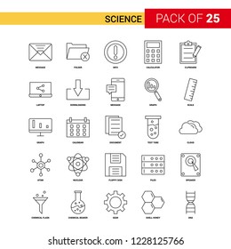 Science Black Line Icon - 25 Business Outline Icon Set