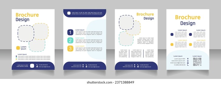 Science blank brochure design. Template set with copy space for text. Premade corporate reports collection. Editable 4 paper pages. Secular One Regular, Rajdhani-Semibold, Arial fonts used