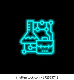 Science blue glowing neon ui ux icon. Glowing sign logo vector