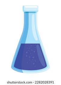 wissenschaftlich blaue Flüssigkeit auf dem Becherkolben-Symbol einzeln