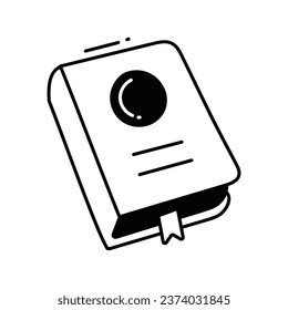 Dibujo de diseño de ícono del doodle del libro de ciencia. Símbolo de ciencia y tecnología sobre fondo blanco archivo EPS 10