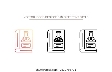 Diseño de icono de libro de Ciencia con fondo blanco Ilustración de stock
