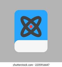 Science book icon in flat style about laboratory, use for website mobile app presentation