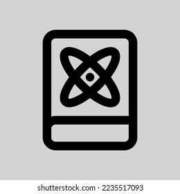 Science book icon in line style about laboratory, use for website mobile app presentation