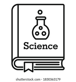 Science book icon. Outline science book vector icon for web design isolated on white background