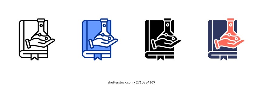 Conjunto de iconos de libro de Ciencia colección de estilo múltiple