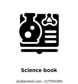 Science book icon vector isolated on white background, logo concept of Science book sign on transparent background, filled black symbol