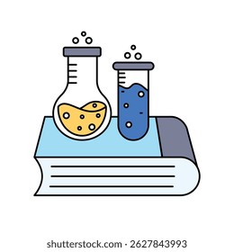 Icono de libro de ciencia con fondo blanco Vector Ilustración de stock