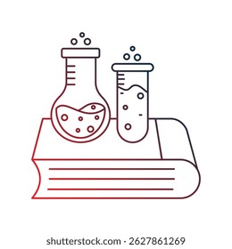 Wissenschaftsbuch-Symbol auf weißem Hintergrund, Vektorgrafik
