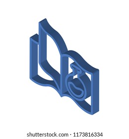 Science book isometric left top view 3D icon