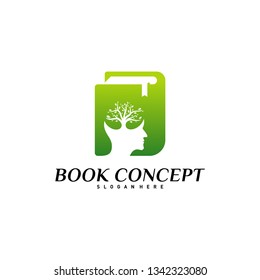 Science Book Logo concept. Nature People Learning Education Logo Design Template Vector. Icon Symbol