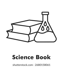 Science Book Outline Icon Vector Illustration