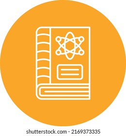 Icono del vector del libro de ciencia. Se puede usar para imprimir, móviles y aplicaciones web.
