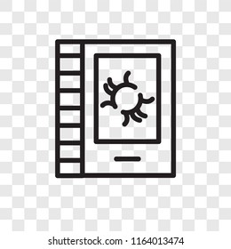 Science book vector icon isolated on transparent background, Science book logo concept