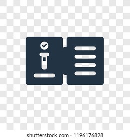 Science book vector icon isolated on transparent background, Science book transparency logo concept