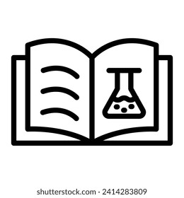 Science Book Vector Line Icon Design
