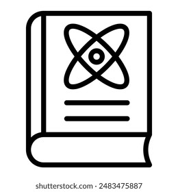 Diseño de iconos de línea de Vector de libro de Ciencia