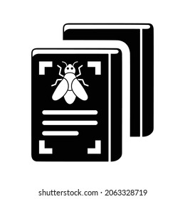 Science, books icon. Black vector graphics.