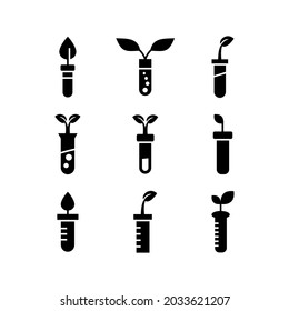 naturwissenschaftliche Botaniksymbol oder Logo einzeln auf Zeichen, Vektorgrafik - Sammlung hochwertiger, schwarzer Vektorsymbole
