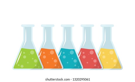 Science bottle cartoon vector. wallpaper. free space for text. copy space.