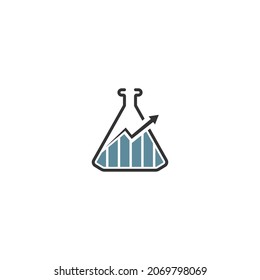 Plantilla de diseño de icono del laboratorio de botellas de ciencia