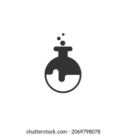 Science bottle lab logo icon design template vector