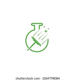 Plantilla de diseño de icono del laboratorio de botellas de ciencia