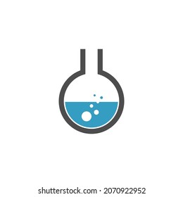Plantilla de diseño de icono del laboratorio de botellas de ciencia