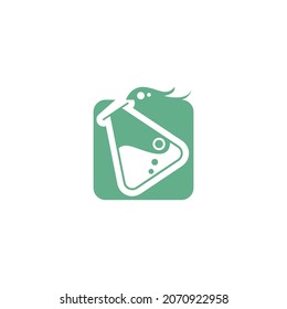 Science bottle lab logo icon design template vector
