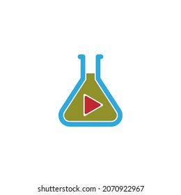 Science bottle lab logo icon design template vector